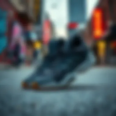 Run Star Motion sneakers displayed against a vibrant urban backdrop