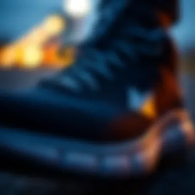 A close-up of running shoes designed for performance