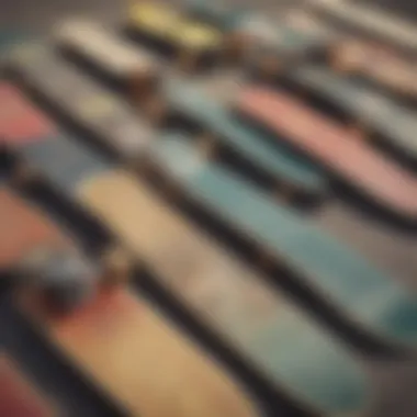 A selection of beginner skateboards showcasing various designs