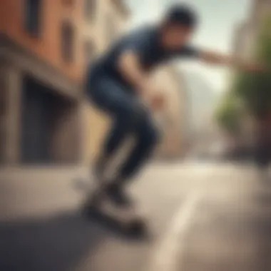 A novice skateboarder practicing basic tricks safely