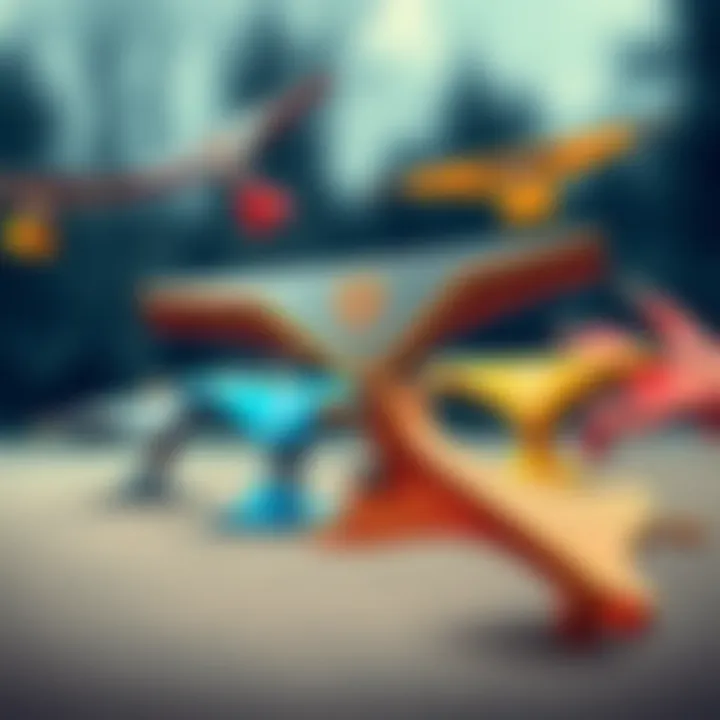 Illustration of various skate truck designs showcasing unique features.