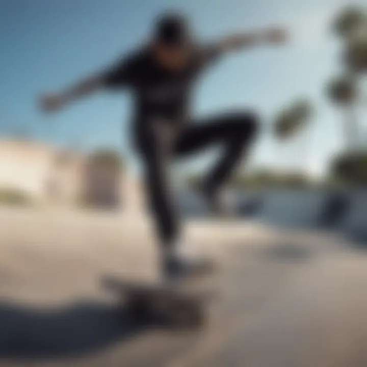 Skateboarder wearing black Vans on a half-pipe