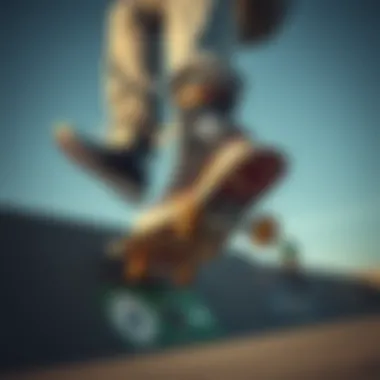 Dynamic Skateboarding Action with Converse High Tops Skateboarder Performing Trick in Converse High Tops