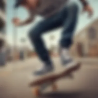 A skateboarder performing tricks while wearing Vans sneakers, highlighting their functionality