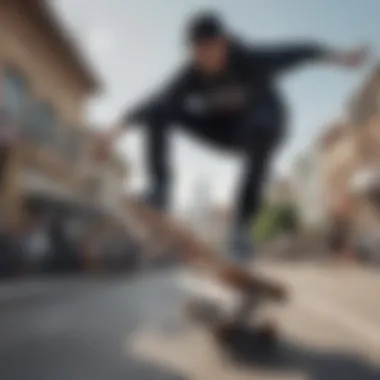 Skateboarder performing tricks in Vans footwear