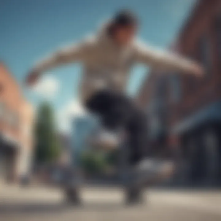 A skater performing tricks while wearing Nike Sherpa sweatpants