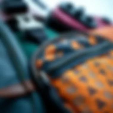 Close-up of unique materials used in sling bags