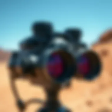 Precision Observation Tools A close-up of high-tech binoculars used for observation