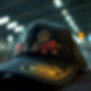 Close-up of a stylish streetwear baseball cap showcasing intricate embroidery