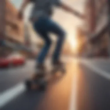 Dynamic Riding Experience with Swagboard A dynamic view of a rider enjoying a smooth ride on a Swagboard electric skateboard