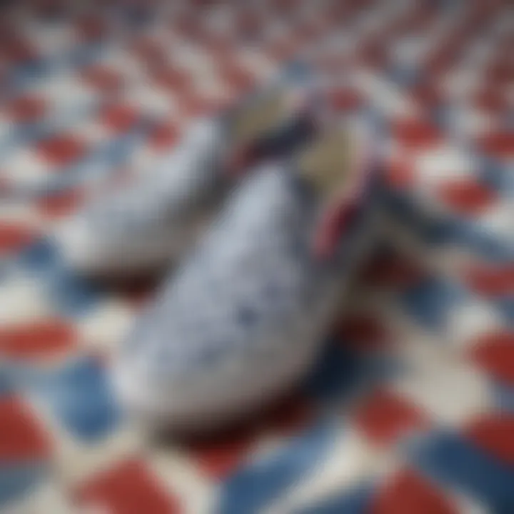 A close-up of the checkered pattern on Vans shoes