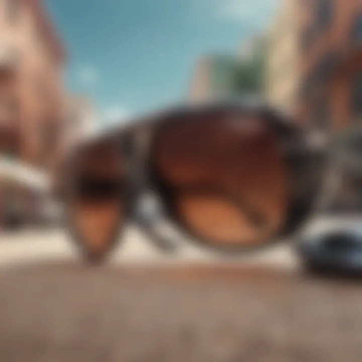 Fashionable arrangement of various spy sunglasses lenses showcased on a stylish background