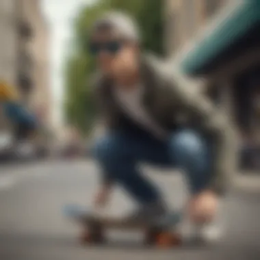 A skateboarder wearing stylish spy sunglasses while performing a trick