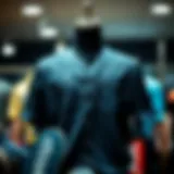 A stylish bandana button down shirt displayed on a mannequin