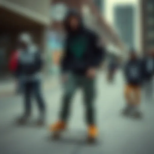 A group of skaters showcasing their style in urban settings