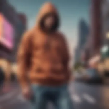 Fashionable Outfit with Long Sleeve Hoodie Shirt A fashionable long sleeve hoodie shirt paired with modern athletic joggers in an urban setting.