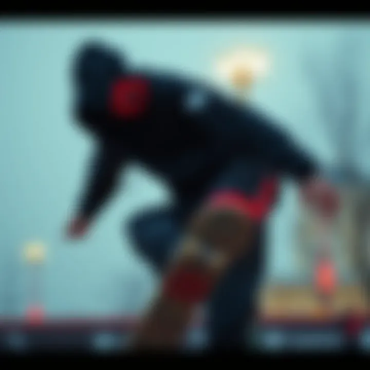 Individual performing a skate trick while wearing a diamond hoodie