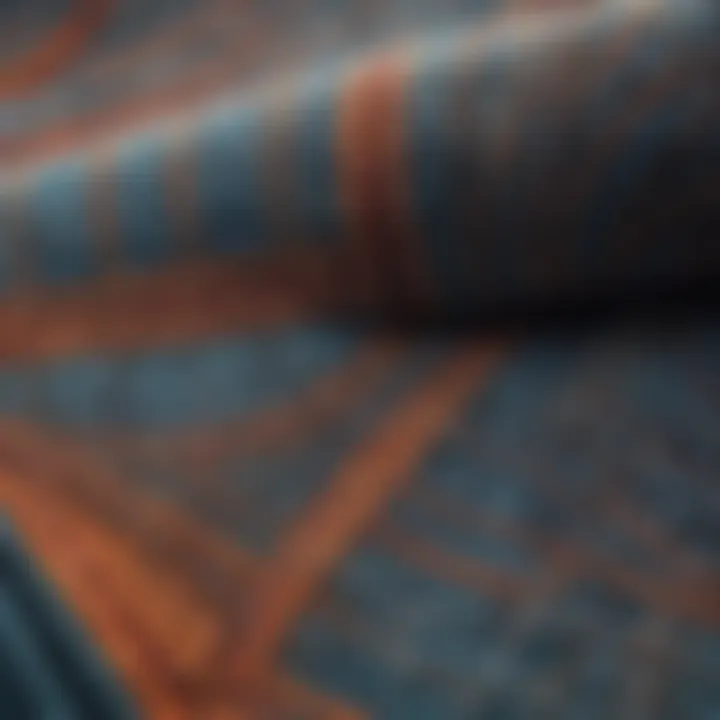 Close-up of fabric textures and patterns on a sweatshirt