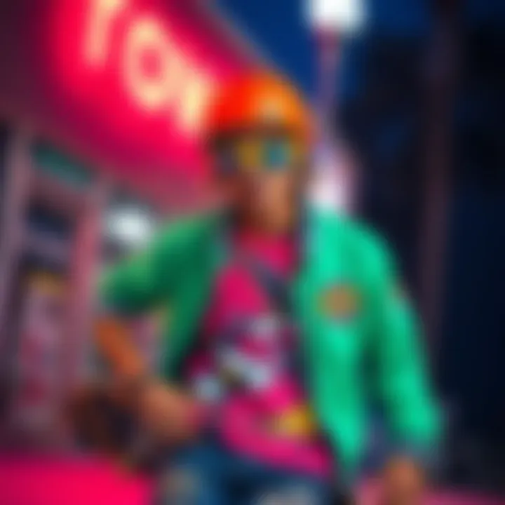 Vibrant skate clothing showcasing happy colors and designs