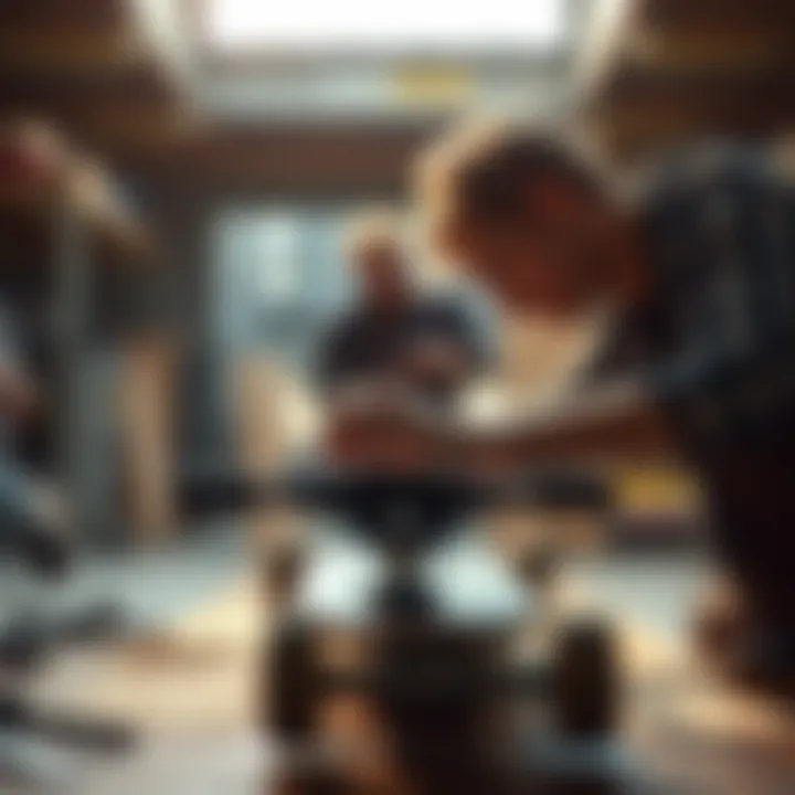 Expert Assembly Techniques for DIY Skateboards An expert assembling an electric skateboard with precision and expertise