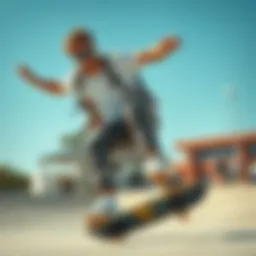 Stylish skater wearing sunglasses while performing a trick