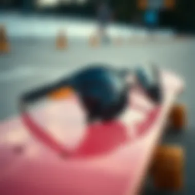 Sunglasses on Skateboard Close-up of sunglasses on a skateboard deck