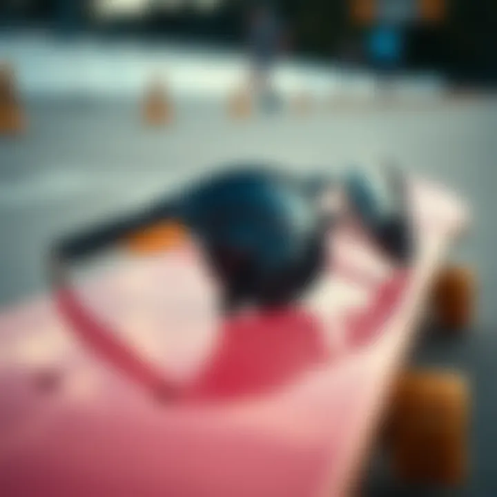 Sunglasses on Skateboard Close-up of sunglasses on a skateboard deck