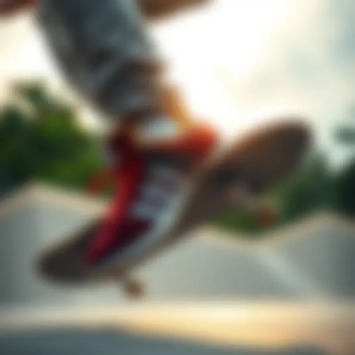 Skateboarder Showcasing Supra Sneakers A renowned skateboarder showcasing Supra sneakers during a trick.