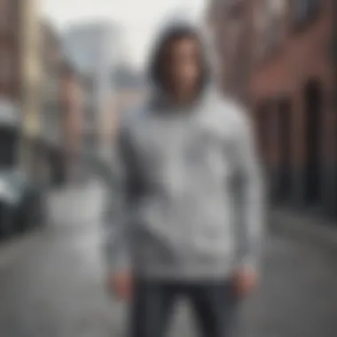 Streetwear Styling with the Grey Adidas Hoodie Hoodie styled with casual streetwear in an urban setting