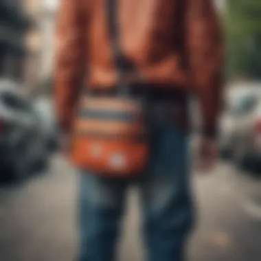 Herschel waist bag in an urban skateboarding scene