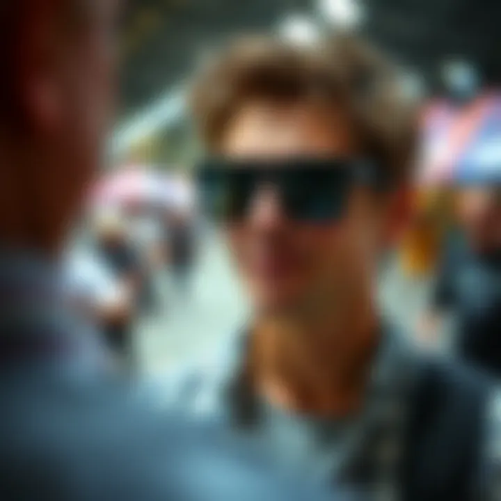 Johnny Knoxville and Electric Sunglasses at a Skate Event Johnny Knoxville showcasing electric sunglasses at a skate event