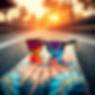 Skateboard Deck Inspired by Electric Sunglasses Skateboard deck featuring designs inspired by electric sunglasses