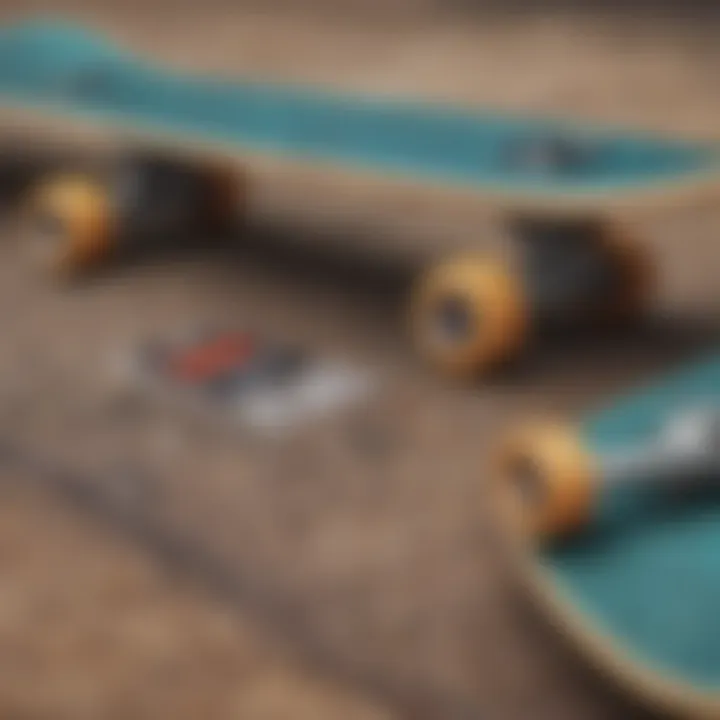 Close-up of skateboard components