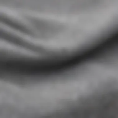 Close-up of fabric texture showcasing the quality of a grey hoodie