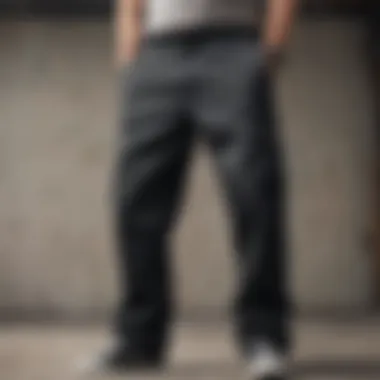 A close-up of Dickies pants showcasing their durable material