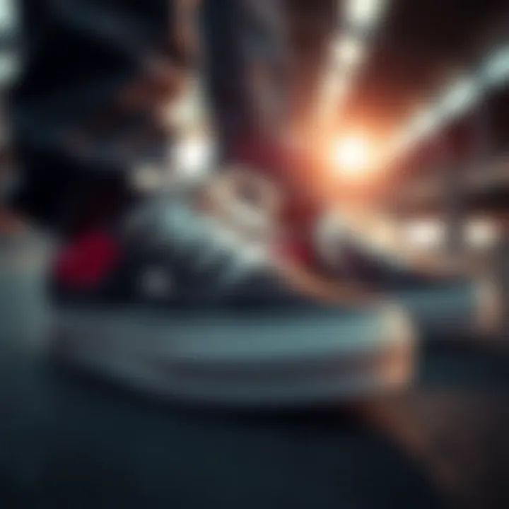 Unique Skateboard Shoe Design Close-up of skateboard shoes with unique design