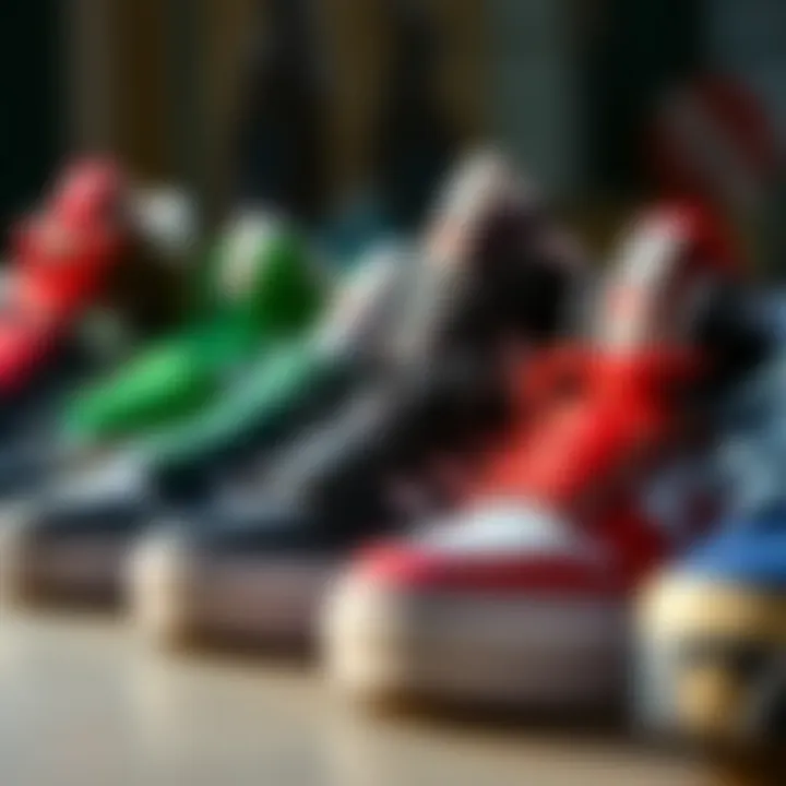Variety of Skateboard Shoes A selection of different types of skateboard shoes