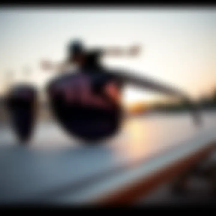 Artistic representation of black sunglasses with skateboarding elements