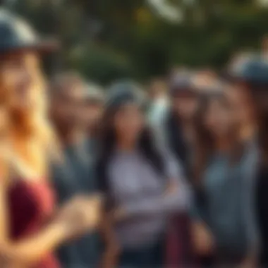 A diverse group of female skaters gathered in a supportive community