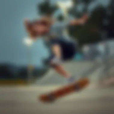 A female skater performing tricks wearing Etnies shoes