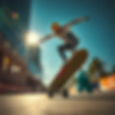 Skateboarding with Surf Trucks: Performance in Motion A skateboarder performing a trick with surf trucks, highlighting performance in action.