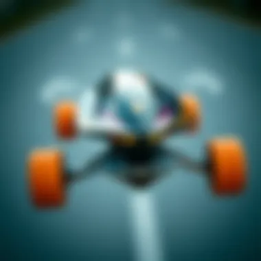 Revolutionary Tech Details Close-up of advanced technology in a flying skateboard