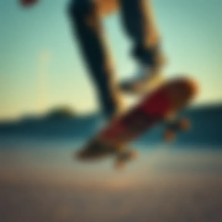 Skateboarder in Action with Ultrarange MTE Skateboarder performing tricks while wearing Ultrarange MTE shoes