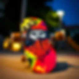 Vibrant skateboard with Bape-inspired graphics