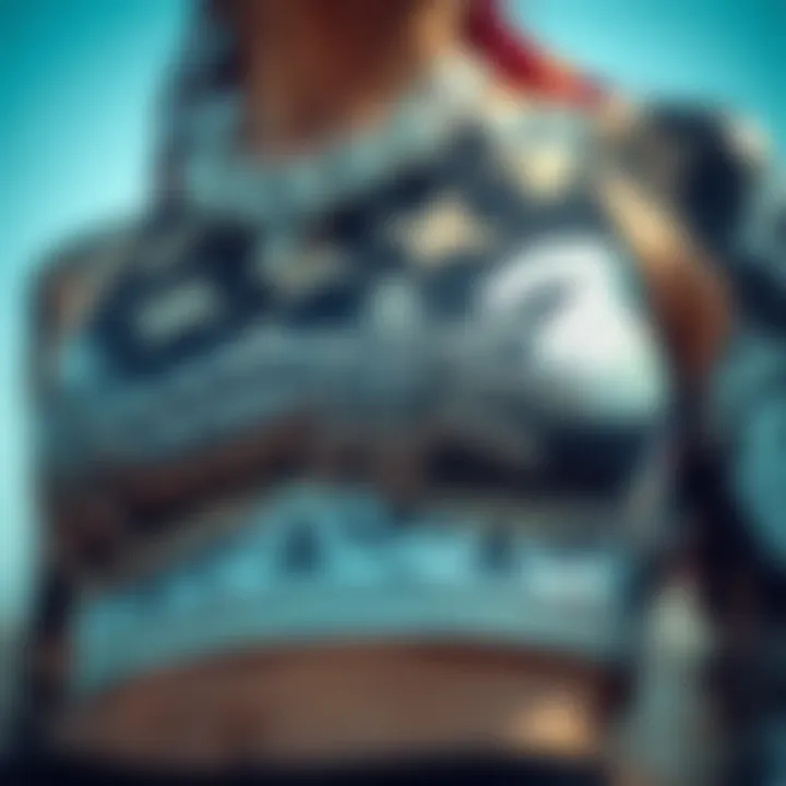 Cultural Influences in Metal Crop Top Design Close-up of intricate designs on a metal crop top illustrating its cultural influences