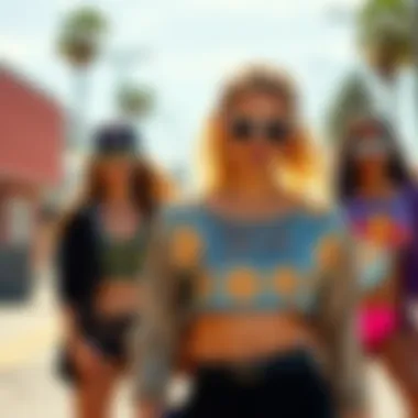 Seasonal Adaptations of Metal Crop Tops Seasonal looks featuring metal crop tops in different weather settings