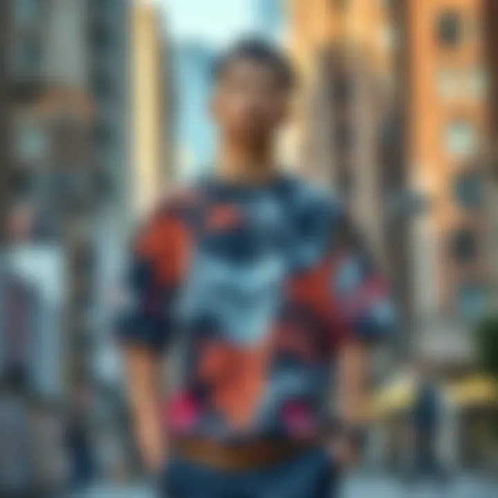 Urban backdrop highlighting anti-social social shirt styles