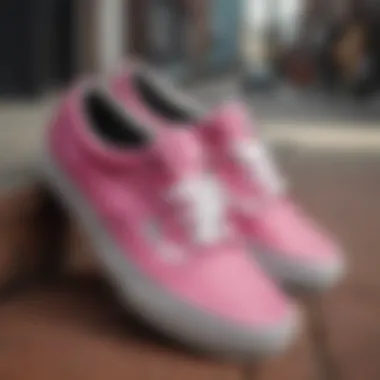 Stylish Vans breast cancer shoes with pink accents