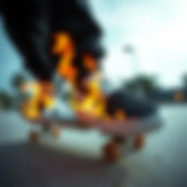 Vans Fire Shoes in action during a skateboard performance