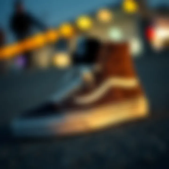 Artistic representation of the cultural impact of Vans SK8 Hi Classic